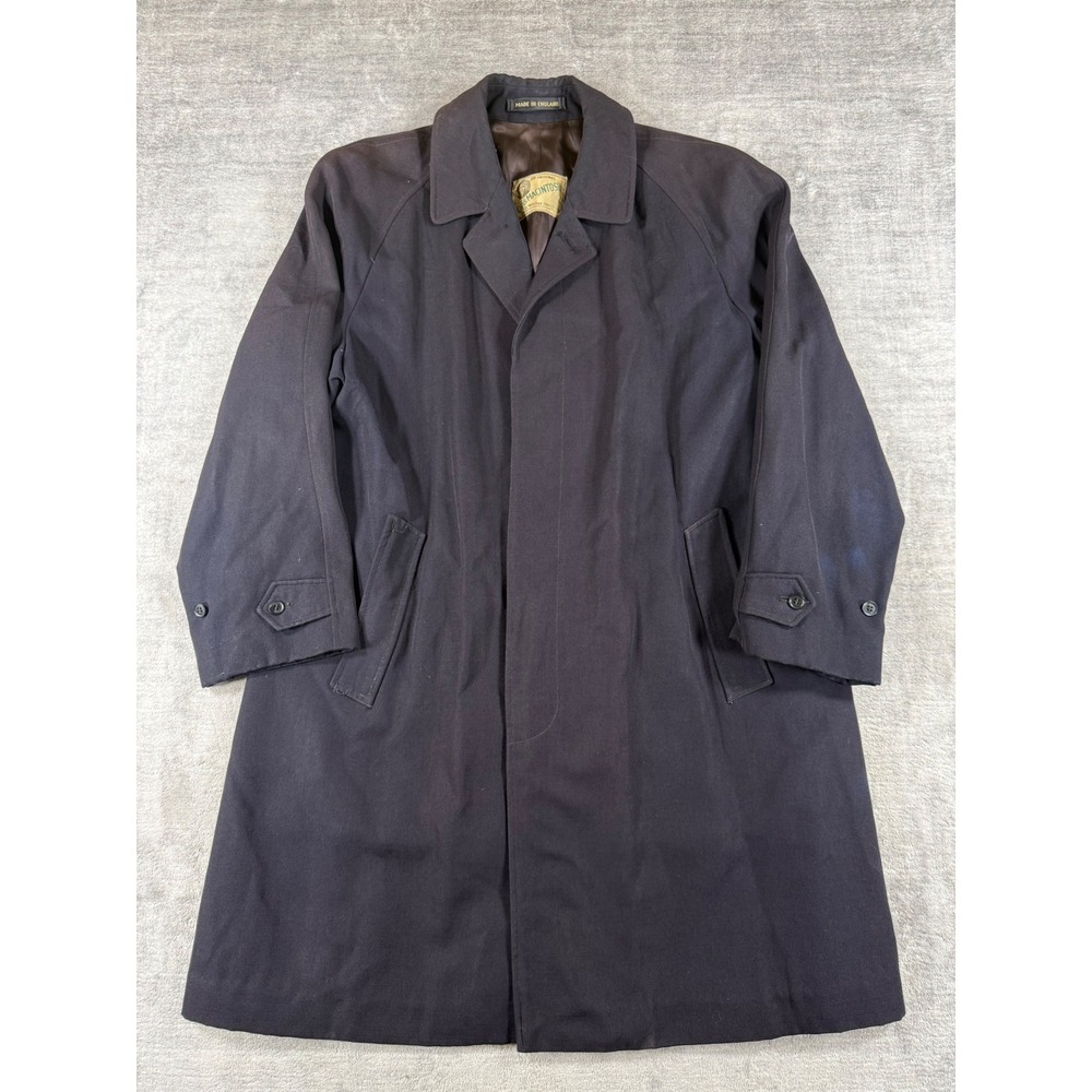 Chas Macintosh Jacket Mens Navy Blue Vintage 1940s Wool Trench Overcoat England